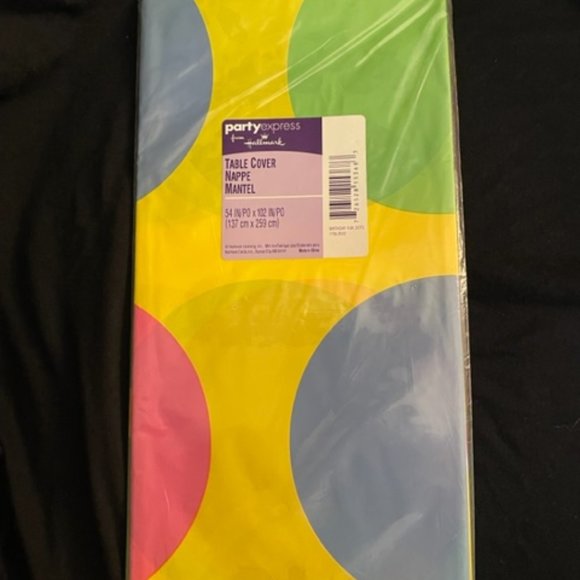 Lot of 2 Party Express Hallmark Vinyl Tablecloth 54"X102" Birthday Fun Dots. NEW - Picture 6 of 8
